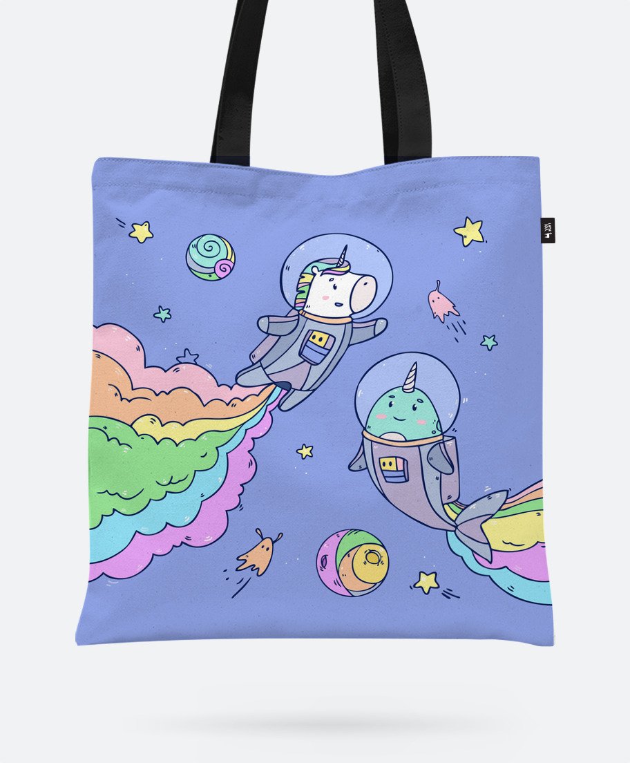 

Авоська Lamasoul з принтом "Space Unicorn and Narwhal!"