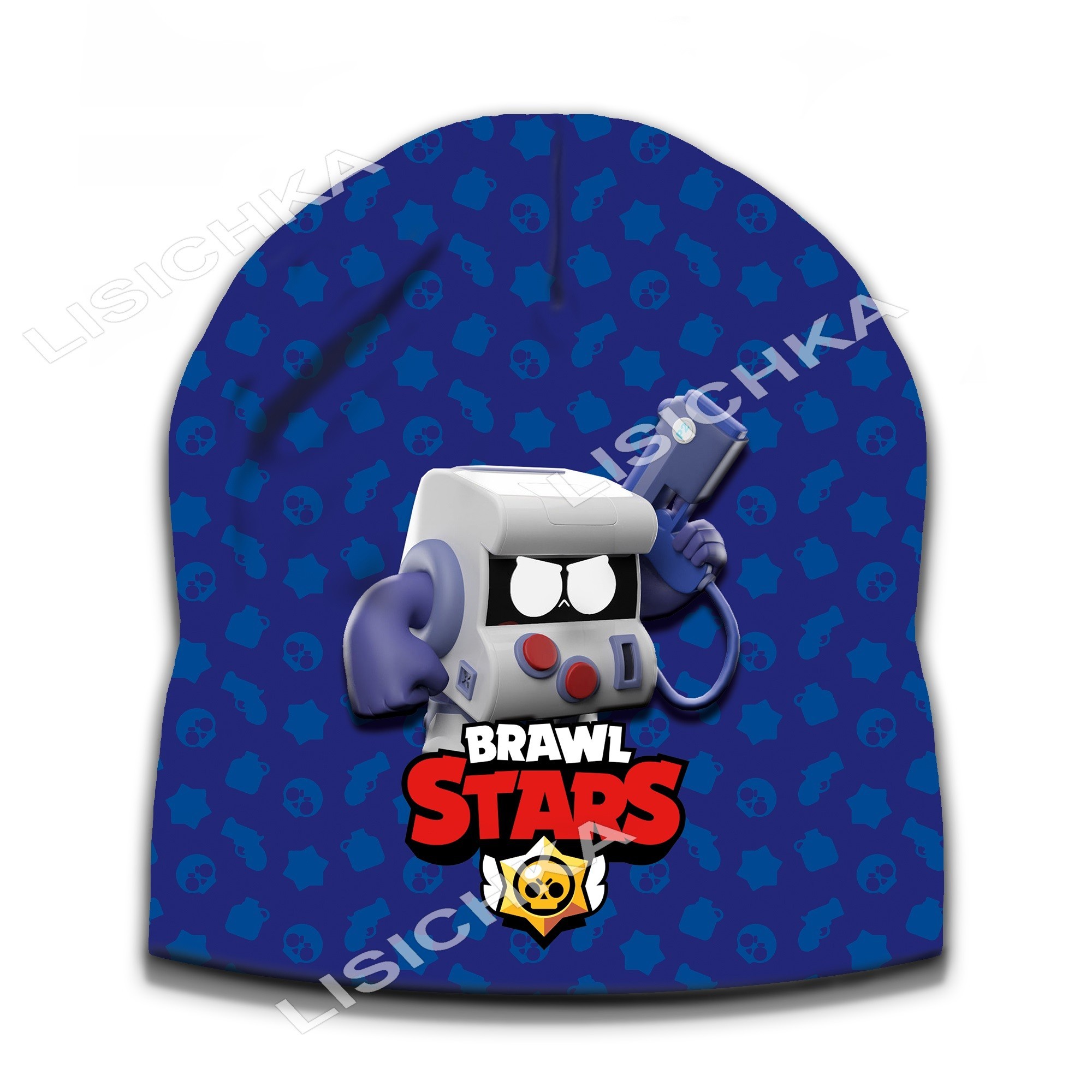 

Демисезонная шапка Brawl Stars, синяя с 8-Бит