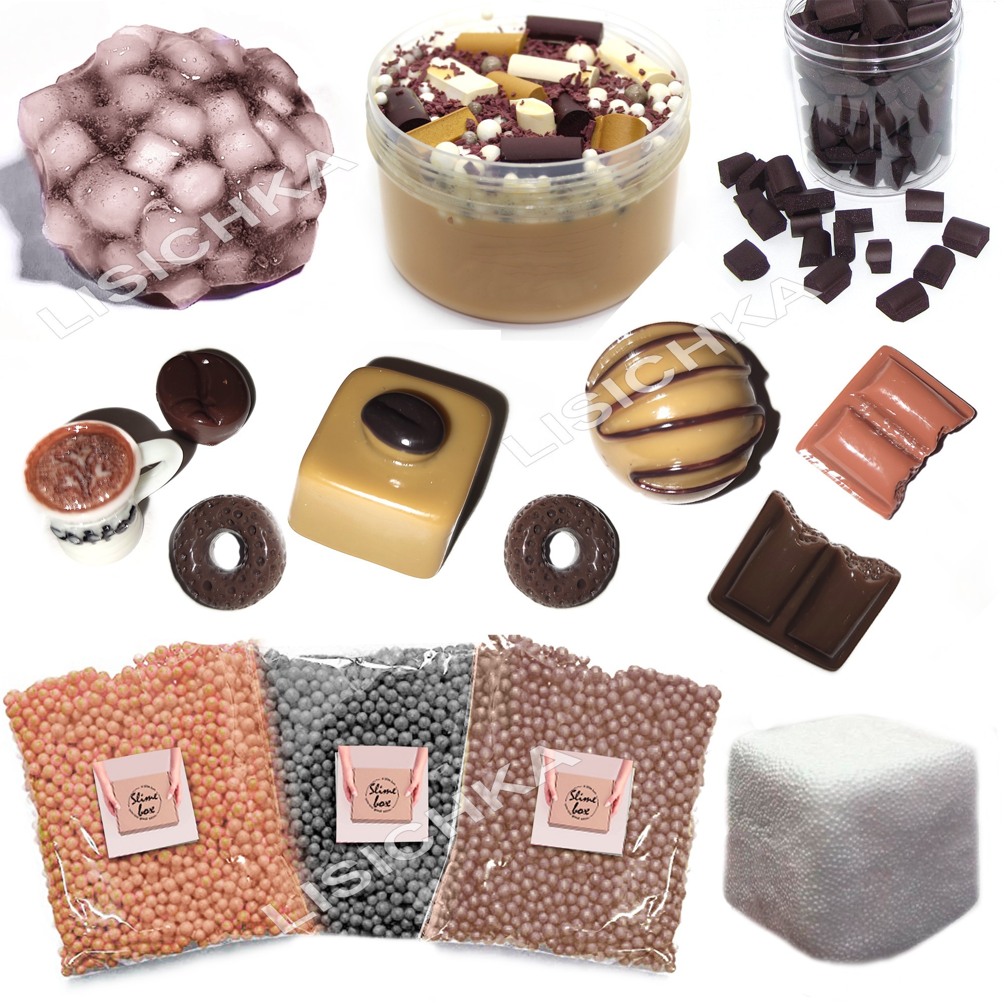 

Набор добавок для слаймов Slime Box Шоколадный Макиато