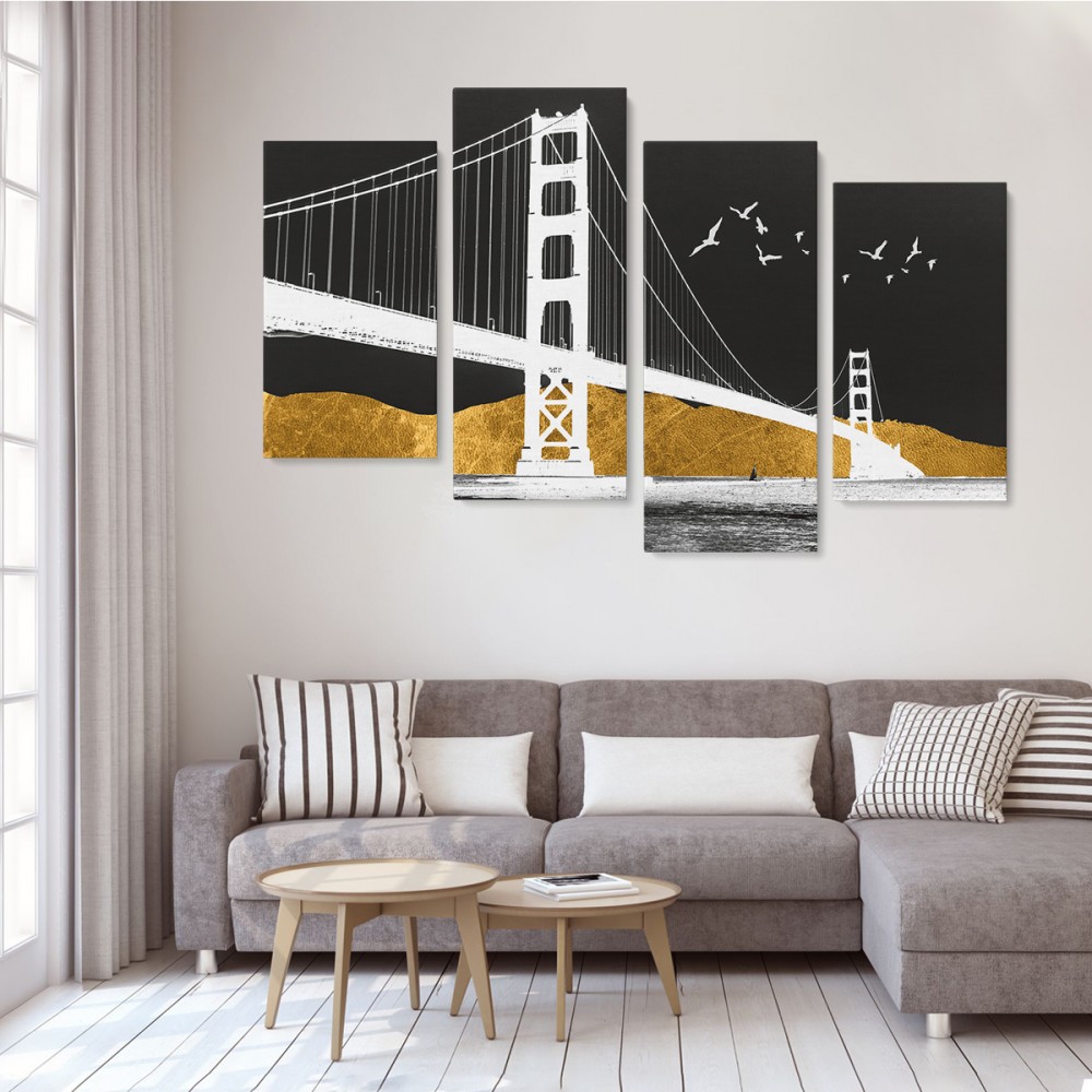 

Модульная картина из четырех частей Golden Gate Bridge 129x90 см