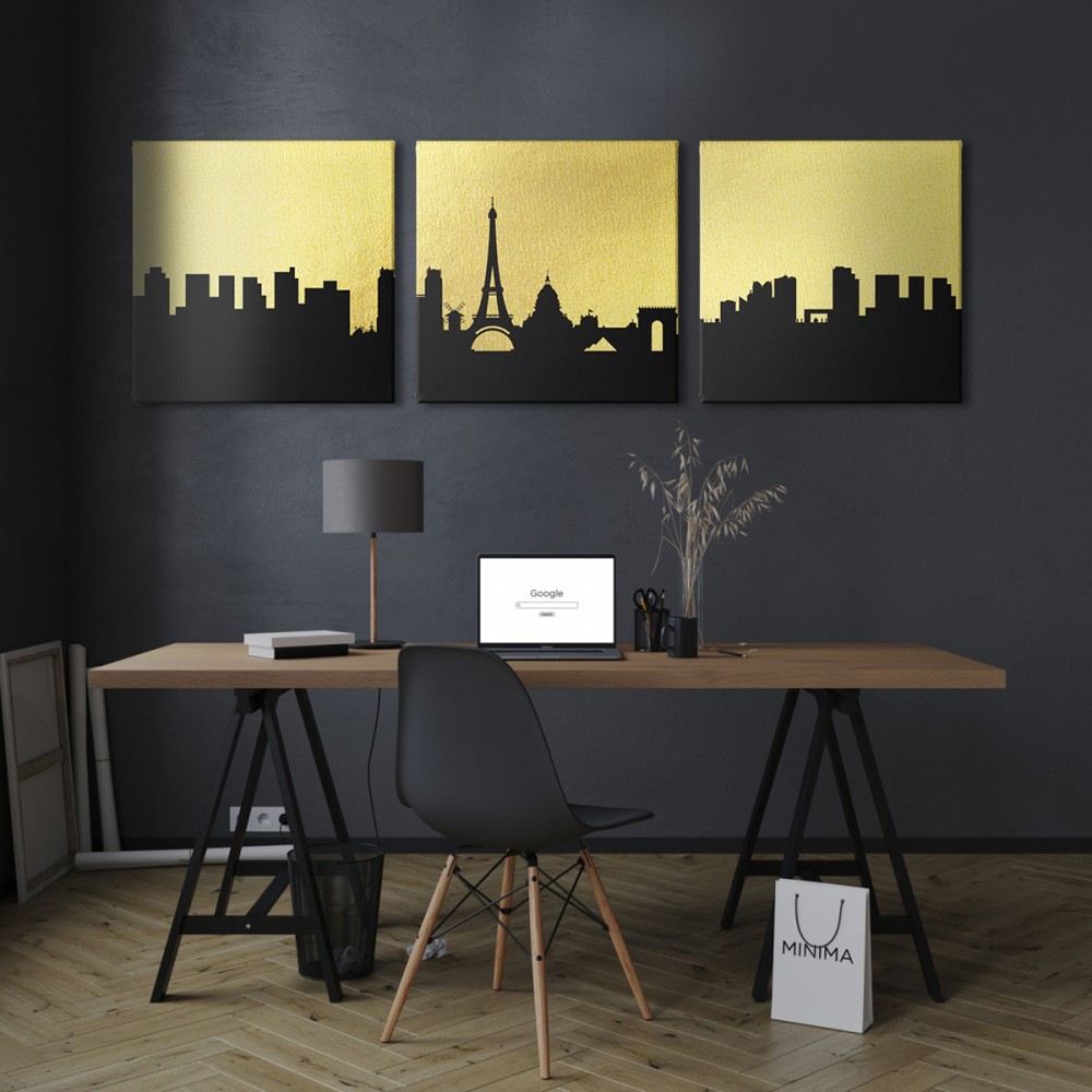 

Модульная картина из трех частей Gold France 156x50 см