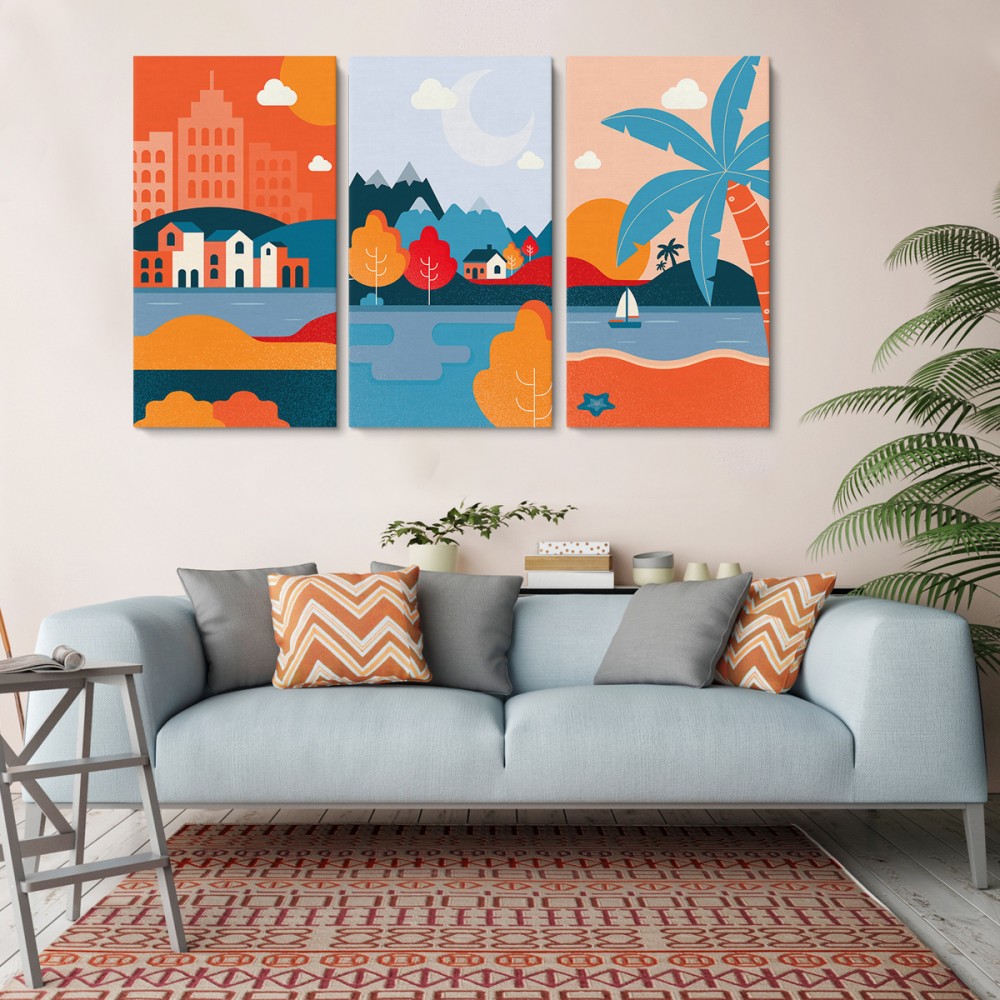 

Модульная картина из трех частей Moments 156x100 см