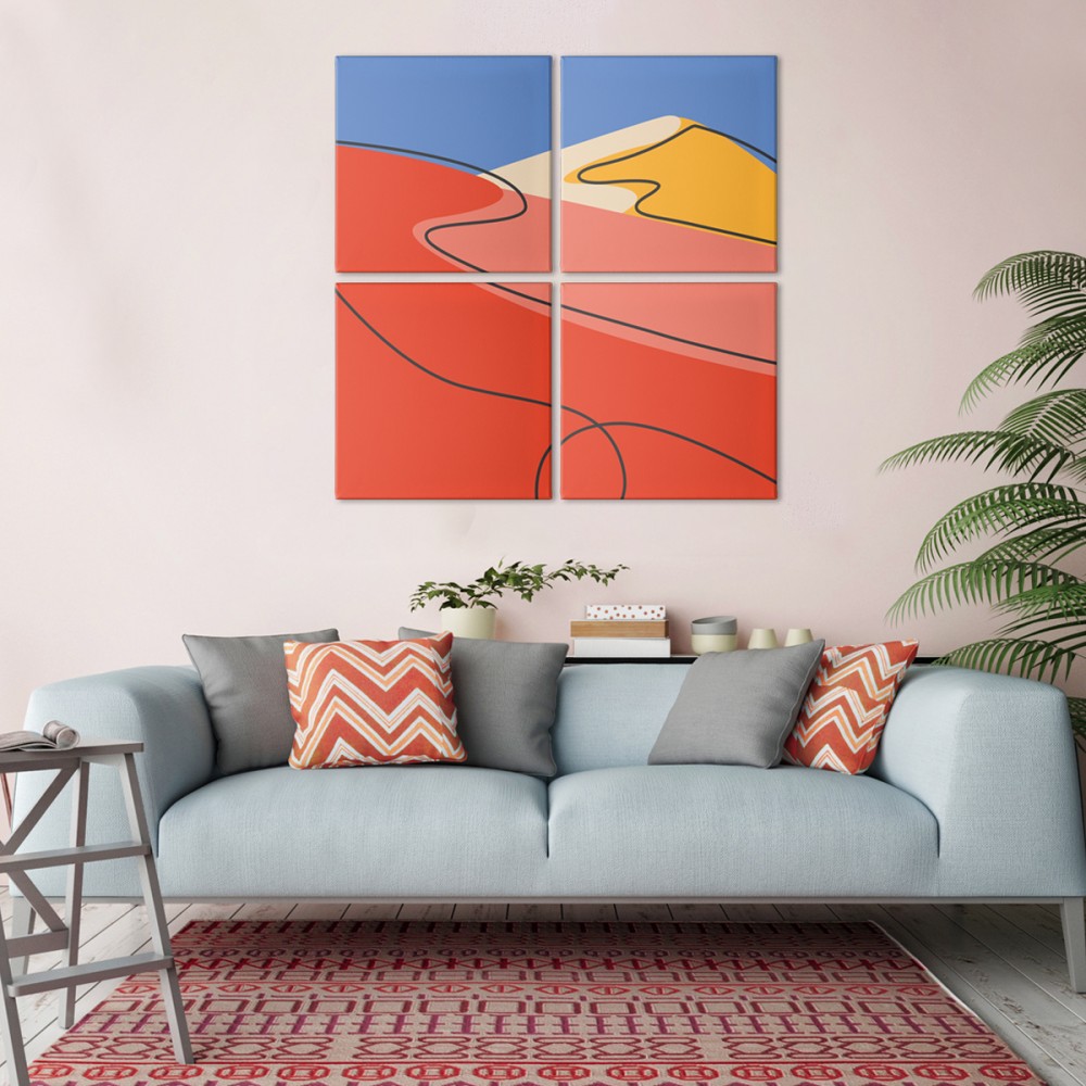 

Модульная картина из четырех частей Rainbow Mountains 73x73 см