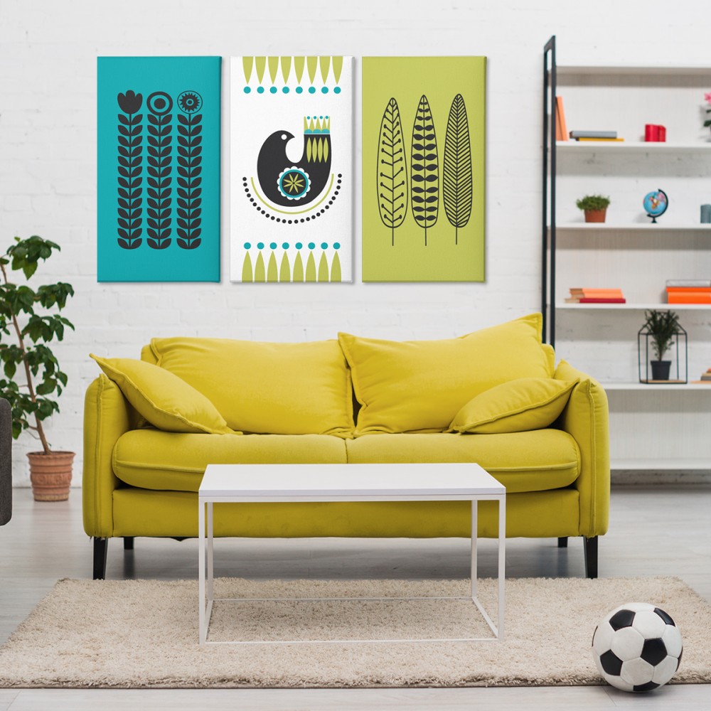

Модульная картина из трех частей Eco Bird 126x80 см