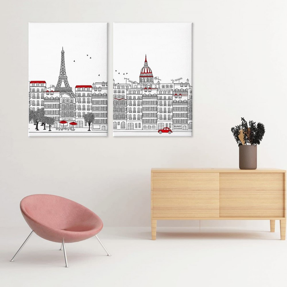 

Модульная картина из двух частей Paris 123x80 см
