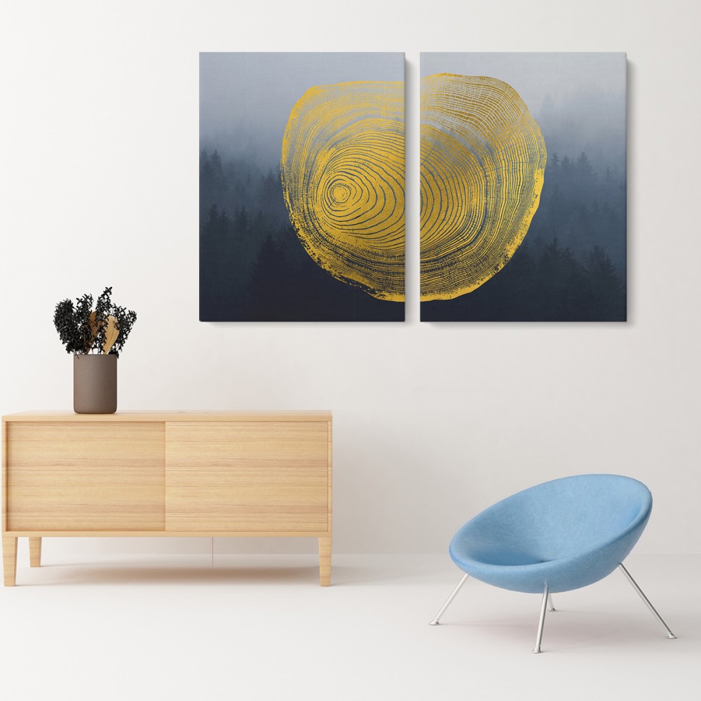 

Модульная картина из двух частей Золотой отпечаток 123x80 см