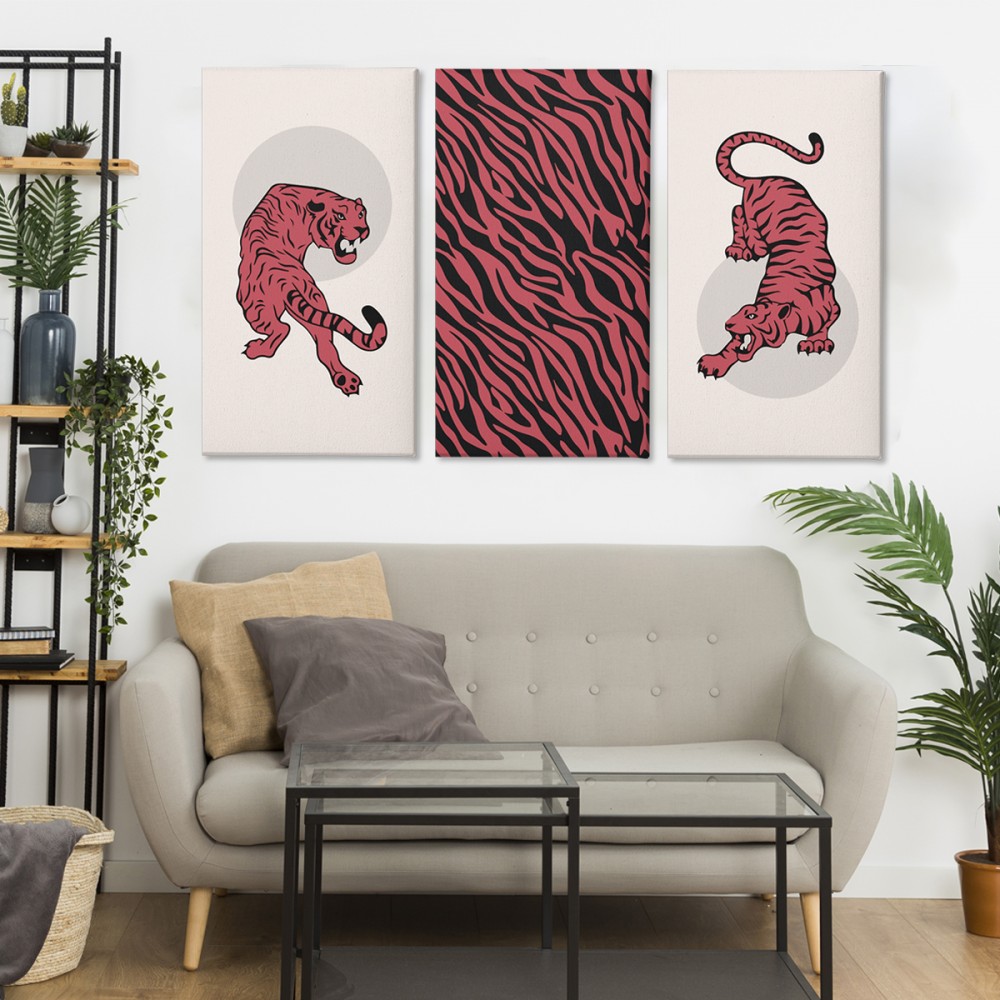 

Модульная картина из трех частей Tigers dance 126x80 см