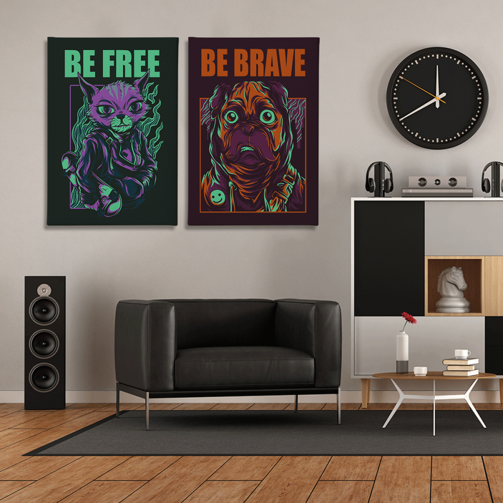 

Модульная картина из двух частей Be free be brave 93x60 см