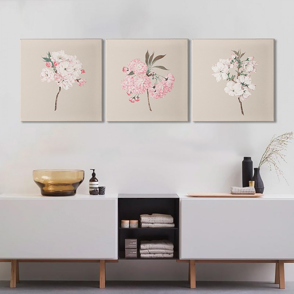 

Модульная картина из трех частей Цвет вишни 156x50 см