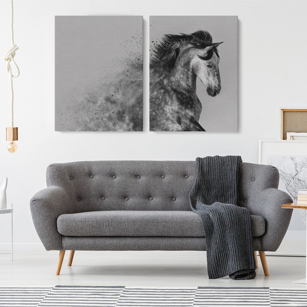 

Модульная картина из двух частей Жеребец 153x100 см