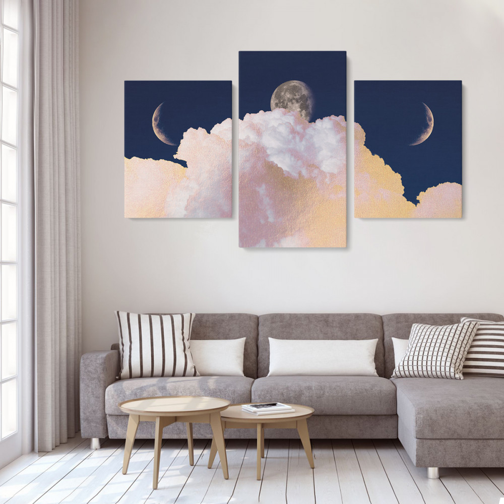 

Модульная картина из трех частей Розовые облака 96x60 см