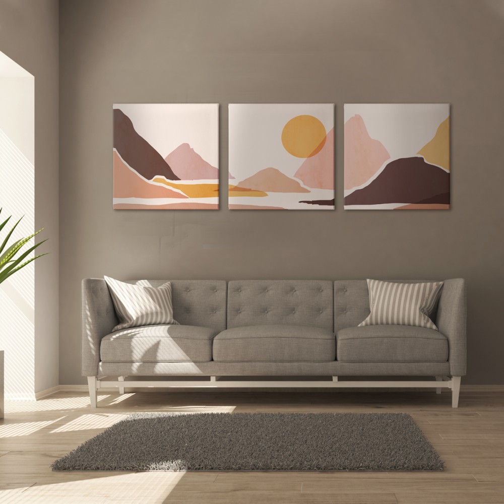 

Модульная картина из трех частей Pink Mountains 111x35 см