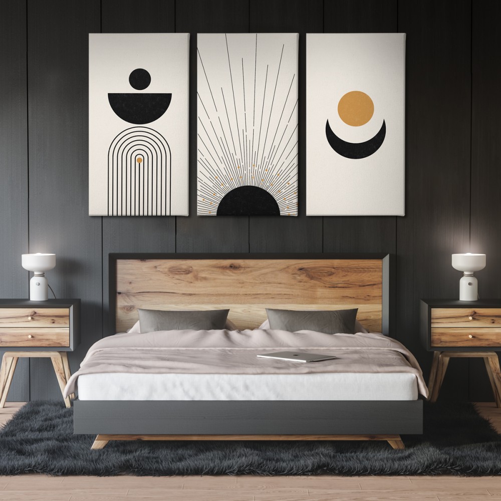 

Модульная картина из трех частей Black Sun 96x60 см