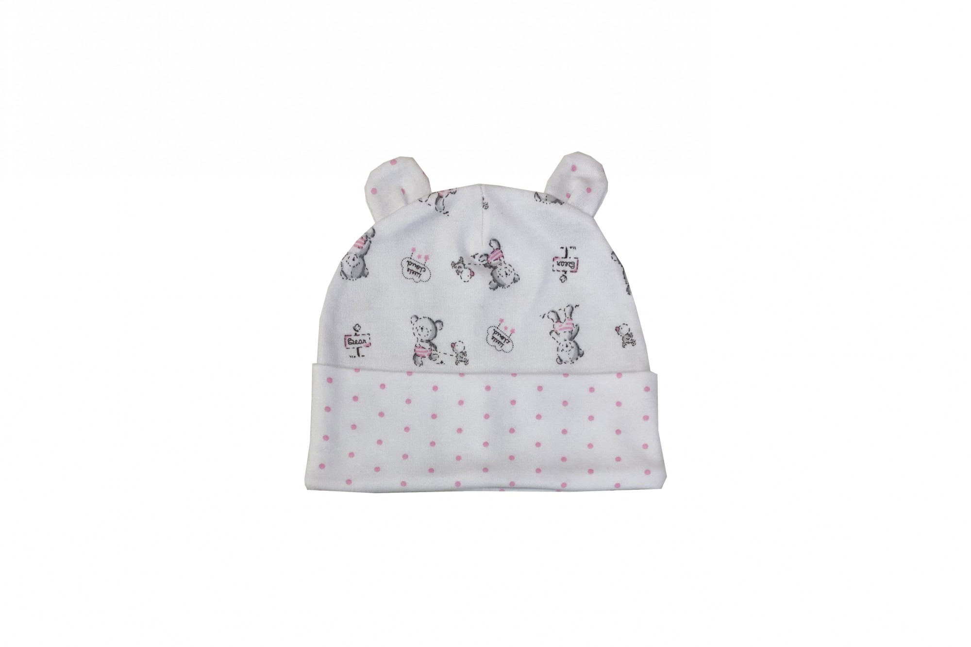 

Шапочка Migliori Медвежонок 48 см Белый с розовым 0860