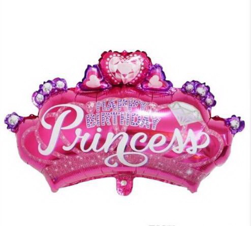 

Фольгированный шар Star большая фигура корона Happy Birthday 73х46см розовая 3561