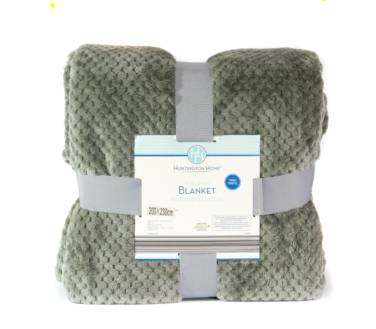 

Плед плюшевый Huntington Home Plush Blanket Королевский бархат 200x230 см Grey квадратик