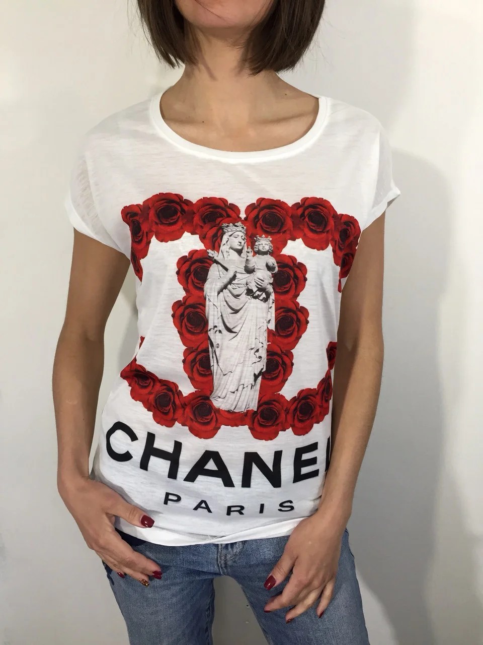 

Футболка женская "CHANEL" 123 белая М
