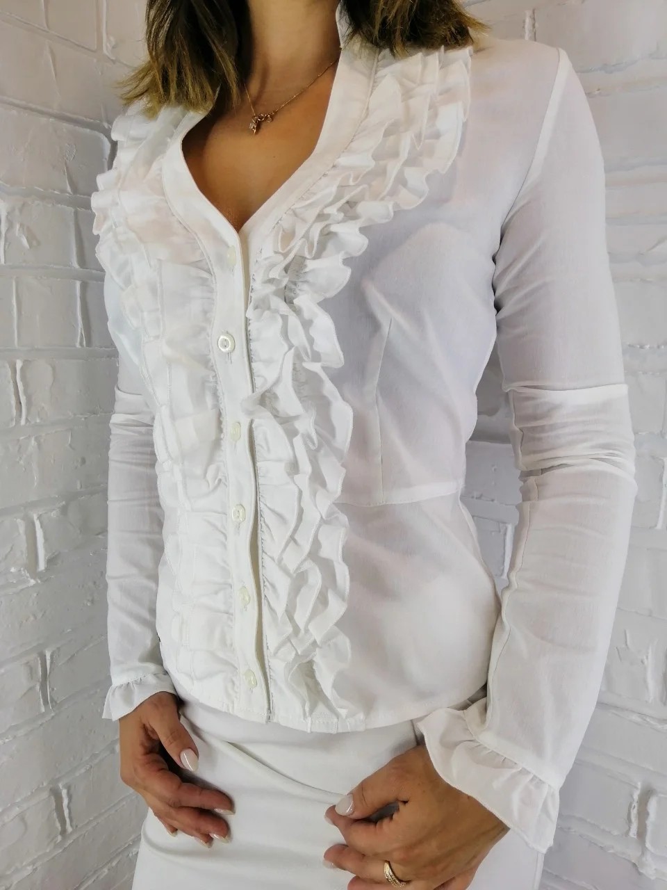 

Рубашка женская белая White 177, Рубашка женская белая White 177-44