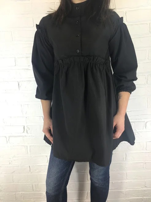 

Рубашка расклешенная "Undershirt" с рукавом три четверти черная, Рубашка расклешенная "Undershirt" с рукавом три четверти черная 40