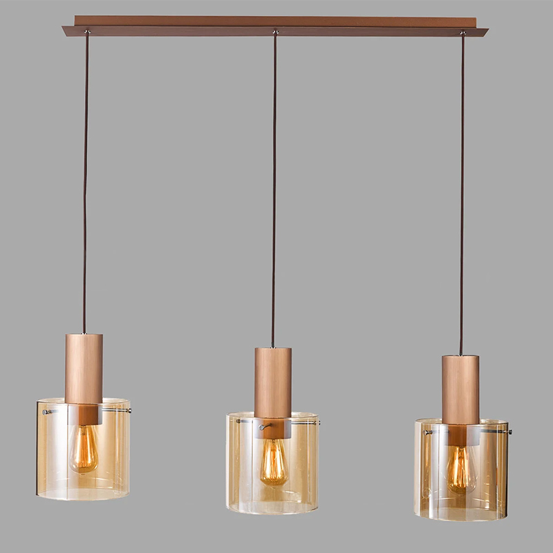 

Люстра підвісна Light House NM-15992/3A PKGD+BR коричнева