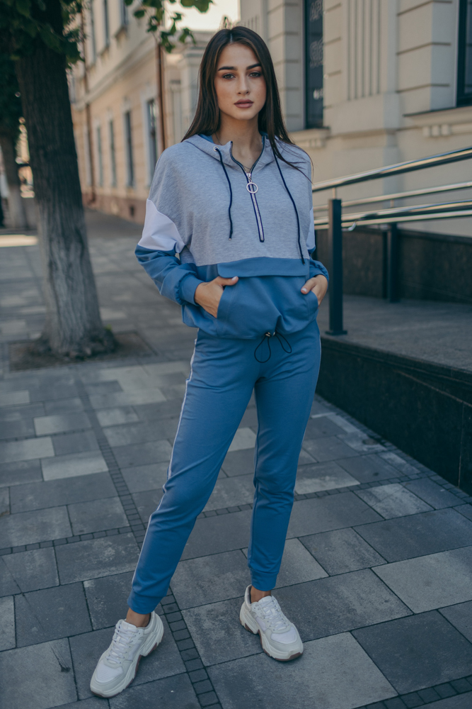 

Спортивний костюм ODIS 604 40 р. Джинс з сірими вставками ( FB2388OS)