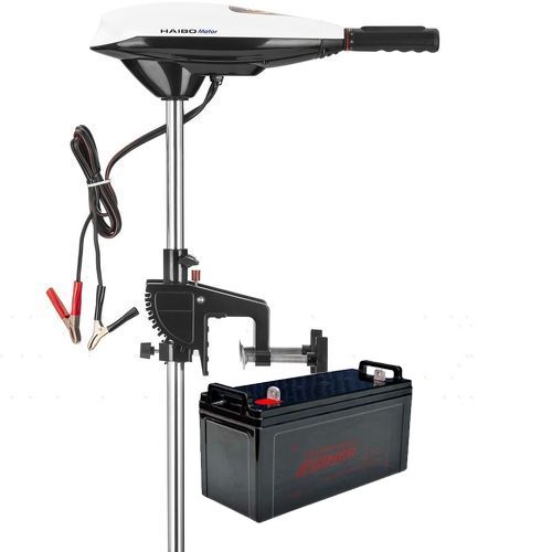 

Электромотор для лодки Haibo ET-34lbs; 12V; AGM аккумулятор 12V; 80a/h. Лодочный электромотор Хайбо 34;