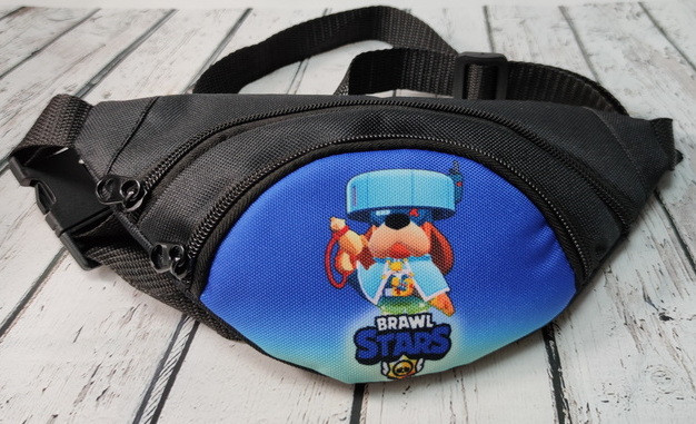 

Сумка на пояс Fashion Brawl stars Капитан Гавс черная (4342-7)