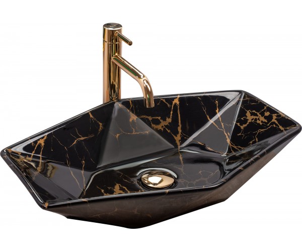 

Умывальник (Раковина) REA VEGAS BLACK Marble Shiny REA-U5603