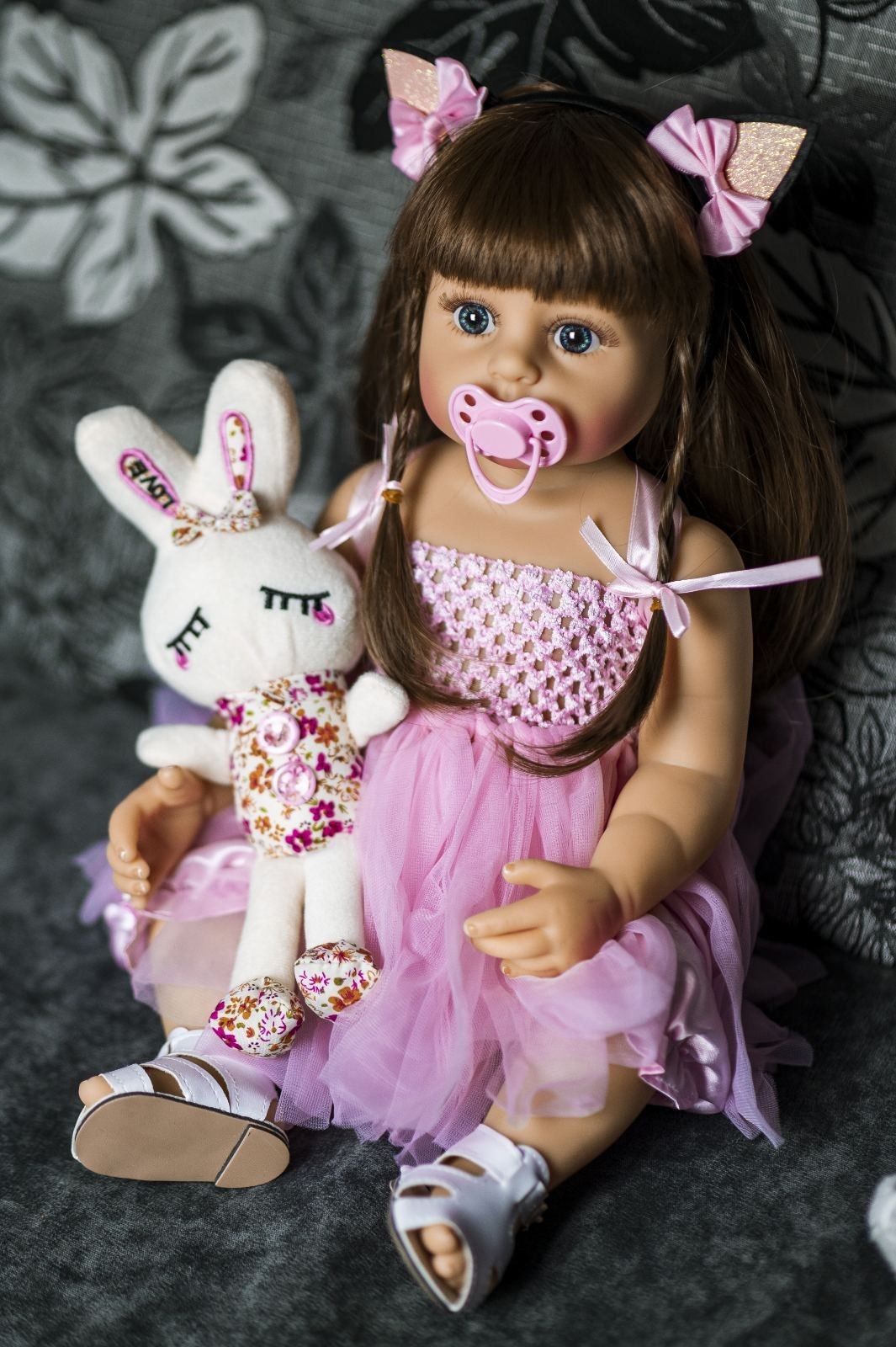 

Кукла Реборн 55 см ушки силиконовая NPK DOLL