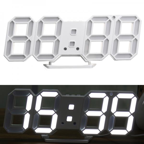

Часы электронные настольные настенные LED с белой подсветка будильником и термометром Caixing CX-2218 White