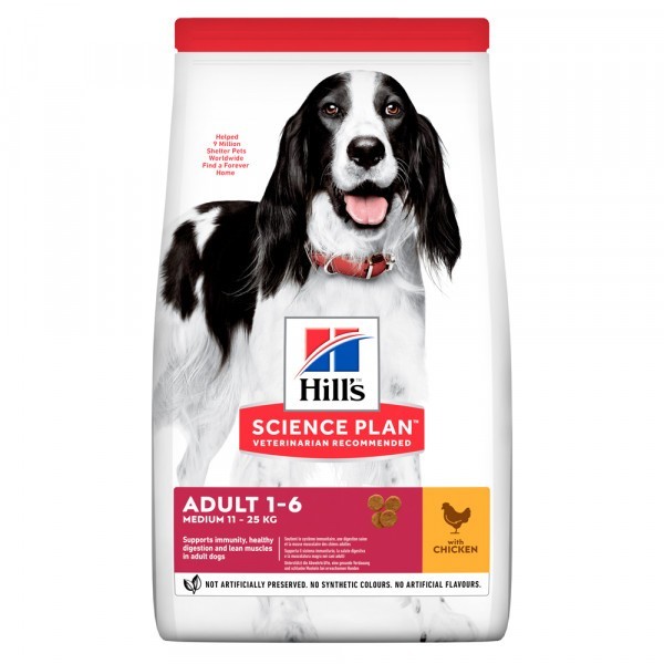 

Сухой Корм Для Собак Средних Пород С Курицей Hills SP Canine Adult Advanced Fitness Medium 14кг 604354