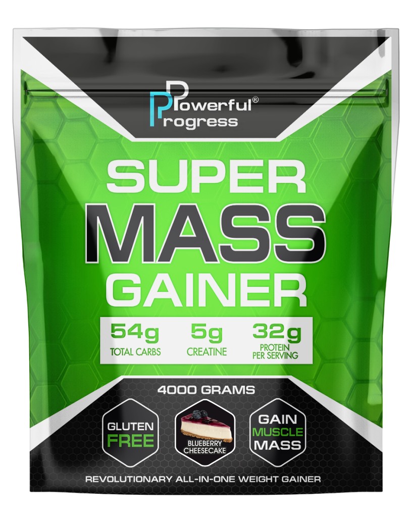 

Гейнер Powerful Progress Super Mass Gainer 4 кг Черничный чизкейк