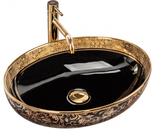 

Умывальник (Раковина) Rea Margot Gold/Black REA-U8978