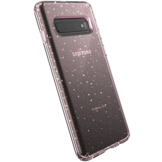 

​Противоударный чехол бампер Speck Presidio Clear + Glitter Samsung Galaxy S10 G973 Bella Pink with Gold Glitter