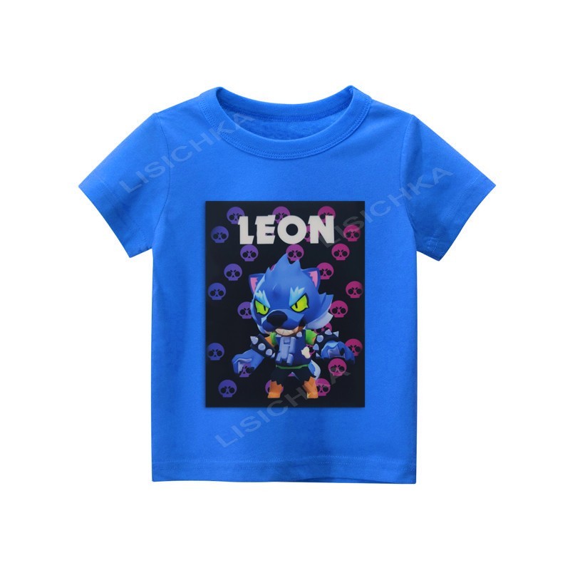 

Футболка Foxstyle Бравл Старс Леон-оборотень, 122-128см, голубая