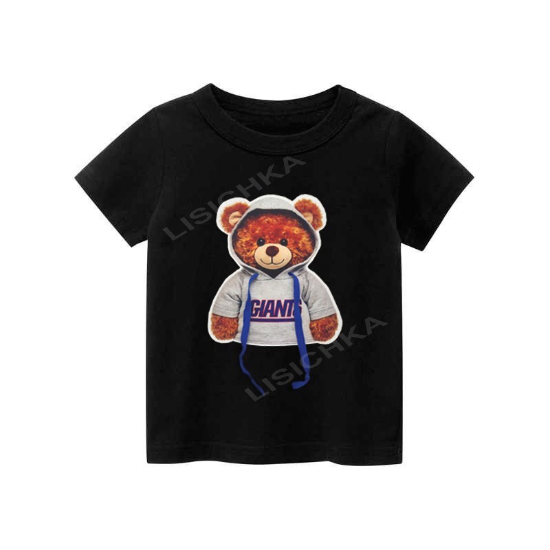 

Футболка Foxstyle Мишка в капюшоне, 134-140см, черная