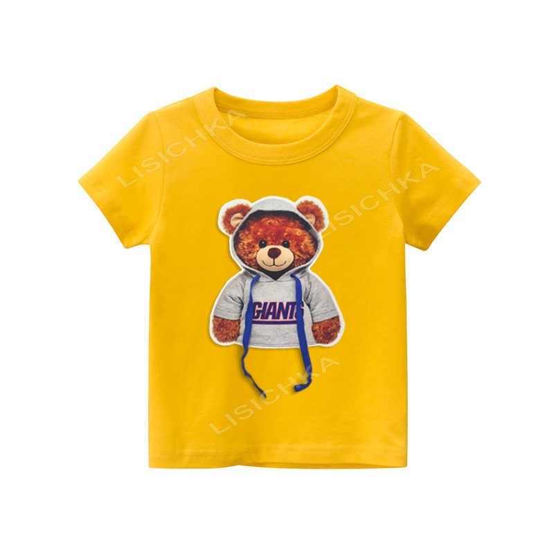 

Футболка Foxstyle Мишка в капюшоне, 122-128см, желтая