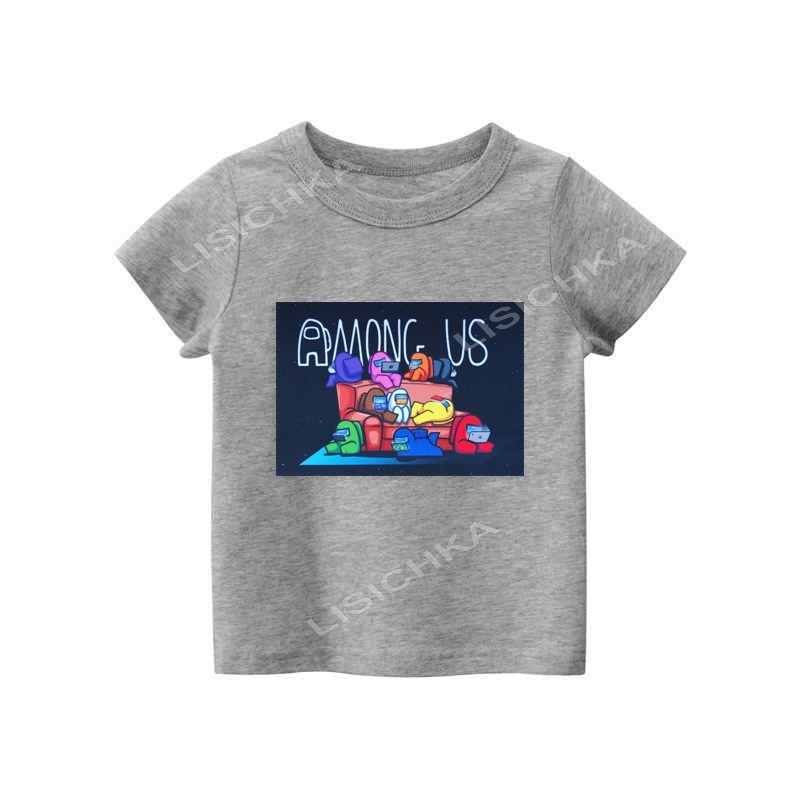 

Футболка Foxstyle Амонг ас герои игры на диванчике, 134-140см, серая
