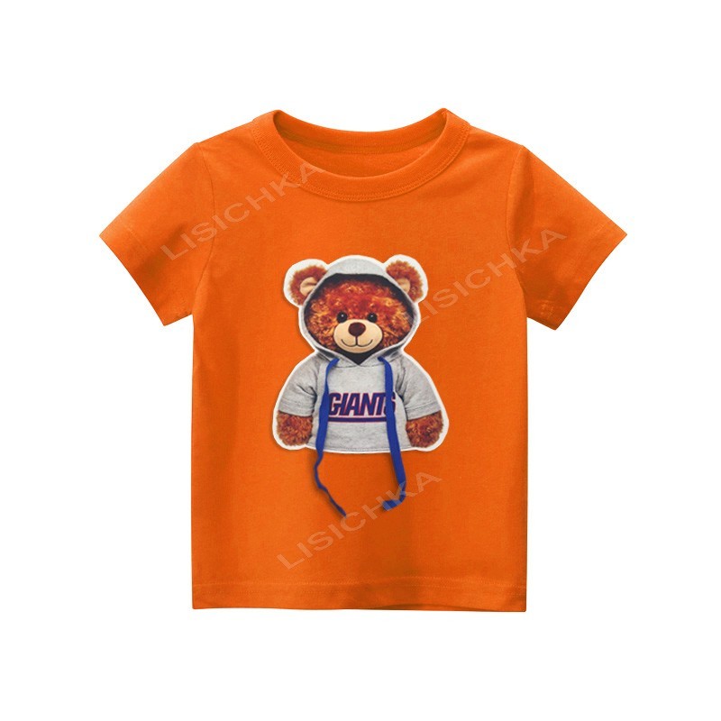 

Футболка Foxstyle Мишка в капюшоне, 110-116см, оранжевая