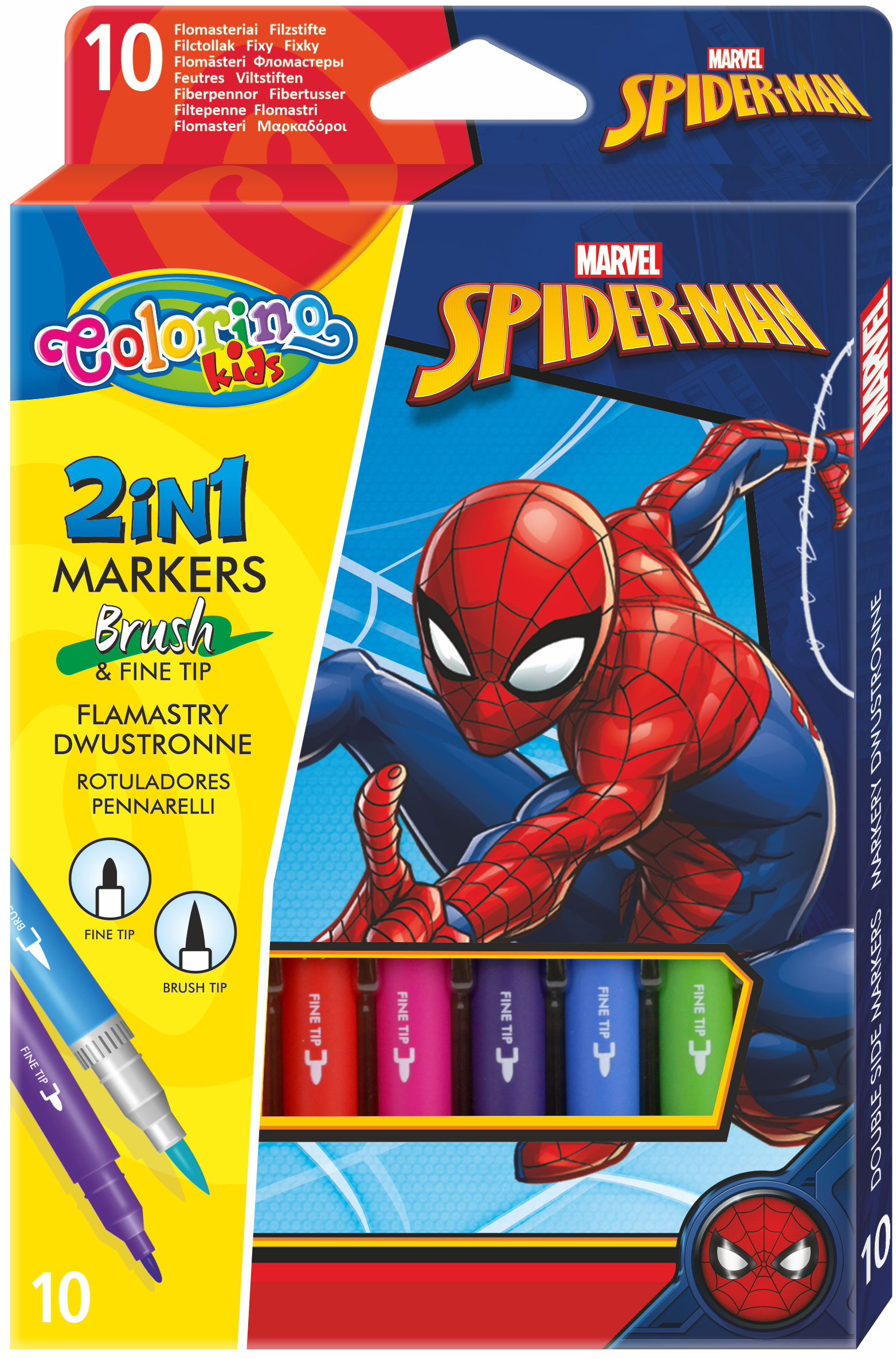 

Фломастеры цветные двухсторонние Colorino Spiderman 10 цветов 10 шт (91833PTR)