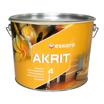 

Краска интерьерная глубокоматовая для стен и потолков ESKARO Akrit 4 2.85л белая