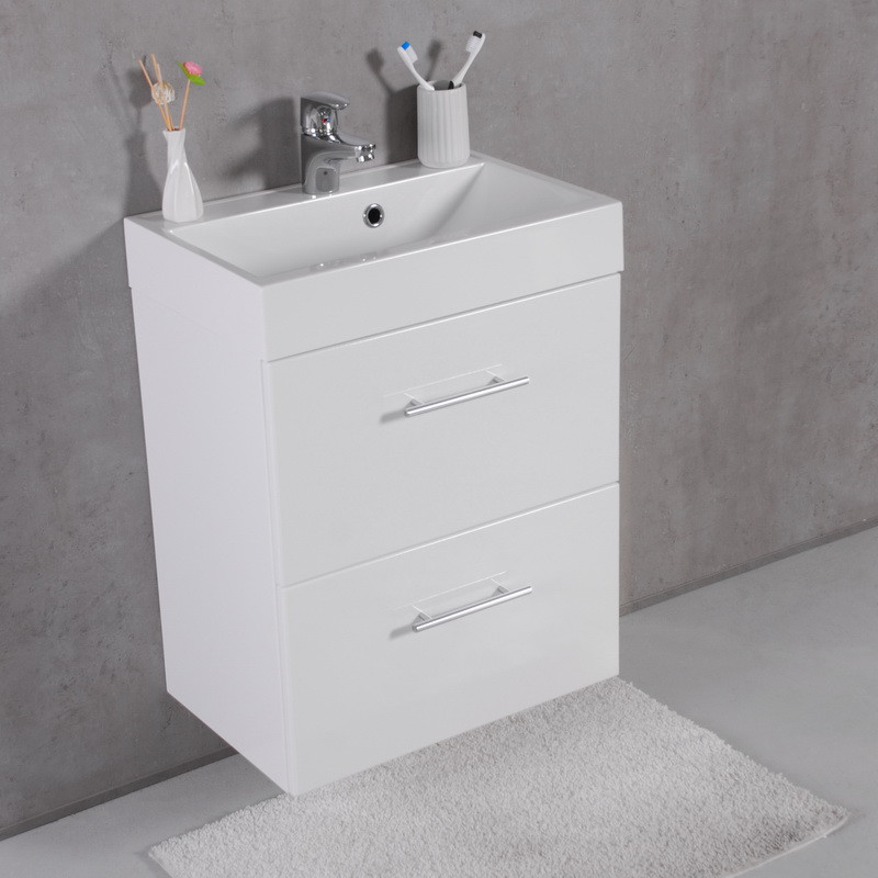 

Тумба Fancy Marble Crete подвесная серая с умывальником UM-550 55 см