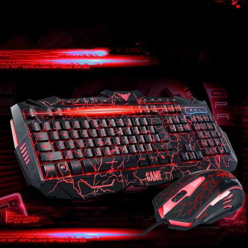 

Клавиатура игровая АЕ -100 и мышка с подсветкой( AVE- 1118652007-04)