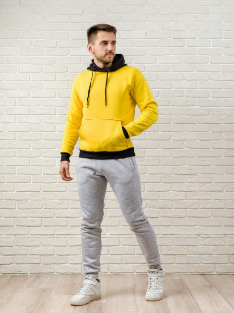 

Спортивный костюм мужской Желтый/Серый, Худи + спортивные брюки Top Trends, Спортивный костюм мужской Желтый/Серый, Худи + спортивные брюки Top Trends L