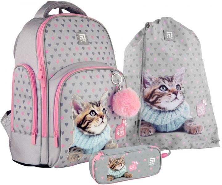 

Школьный набор Kite Education Studio Pets Рюкзак 38x29x16.5 16 л + пенал + сумка для обуви (SET_SP21-706M)