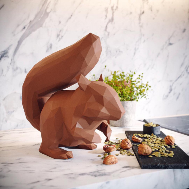 

Наборы для создания 3д фигур Оригами Паперкрафт Бумажная модель Papercraft дизайн головоломка "Білка» (p9676)