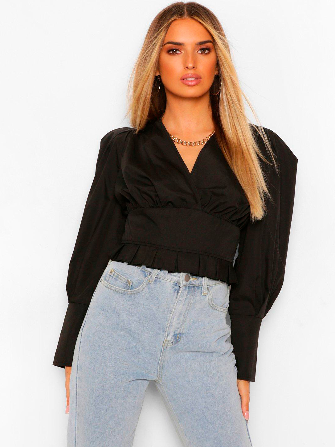 

Блузка Boohoo bh06110146 38 Черная
