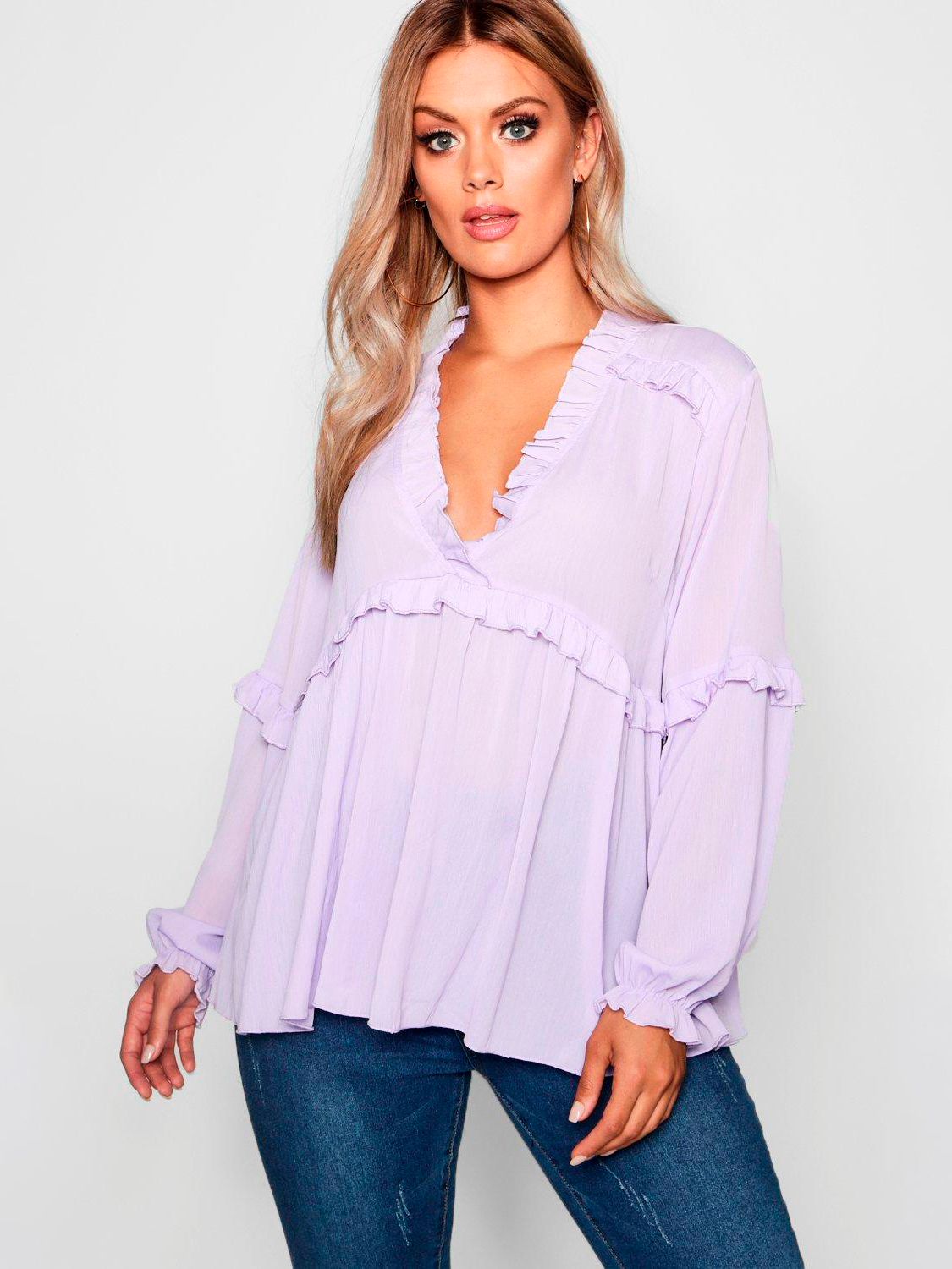 

Блузка Boohoo bh06110171 42 Сиреневая