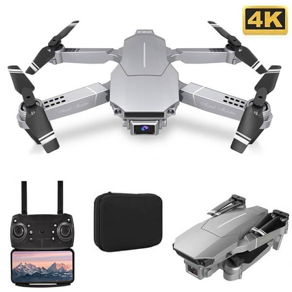 

Квадрокоптер RC E98 Gray – дрон з 4K камерою, FPV, барометр, до 20 хв. польоту + кейс (k444)