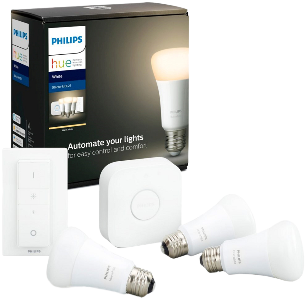 

Стартовый комплект Philips Hue White (Bridge, Dimmer, лампа E27 3шт)